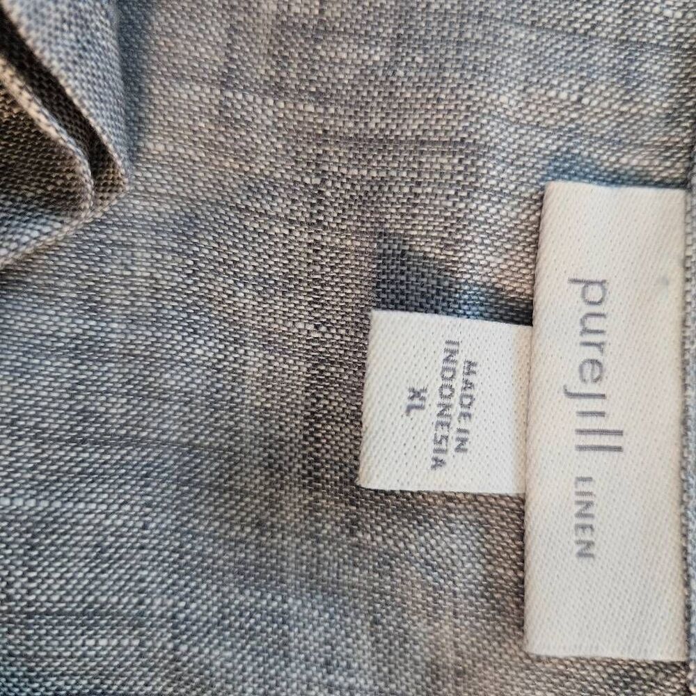 Pure Jill blue heathered linen top. Size XL. #982 - Picture 3 of 5